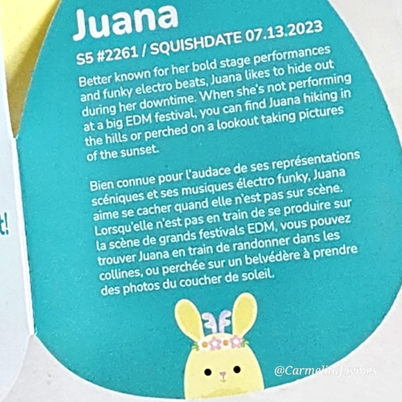 JUANA 🐰 Yellow Jackalope w Flower Crown 5 Squishmallow NWT - Picture 3 of 9